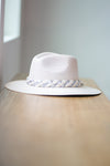 Baldiz White Palm Hat Silver Burst