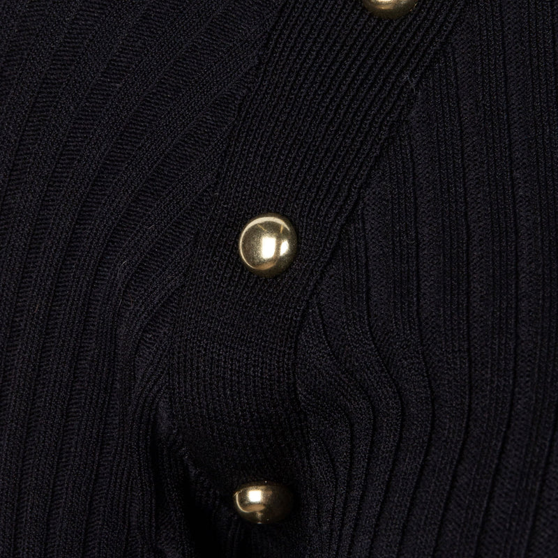 Golden Button Knit Tube Dress