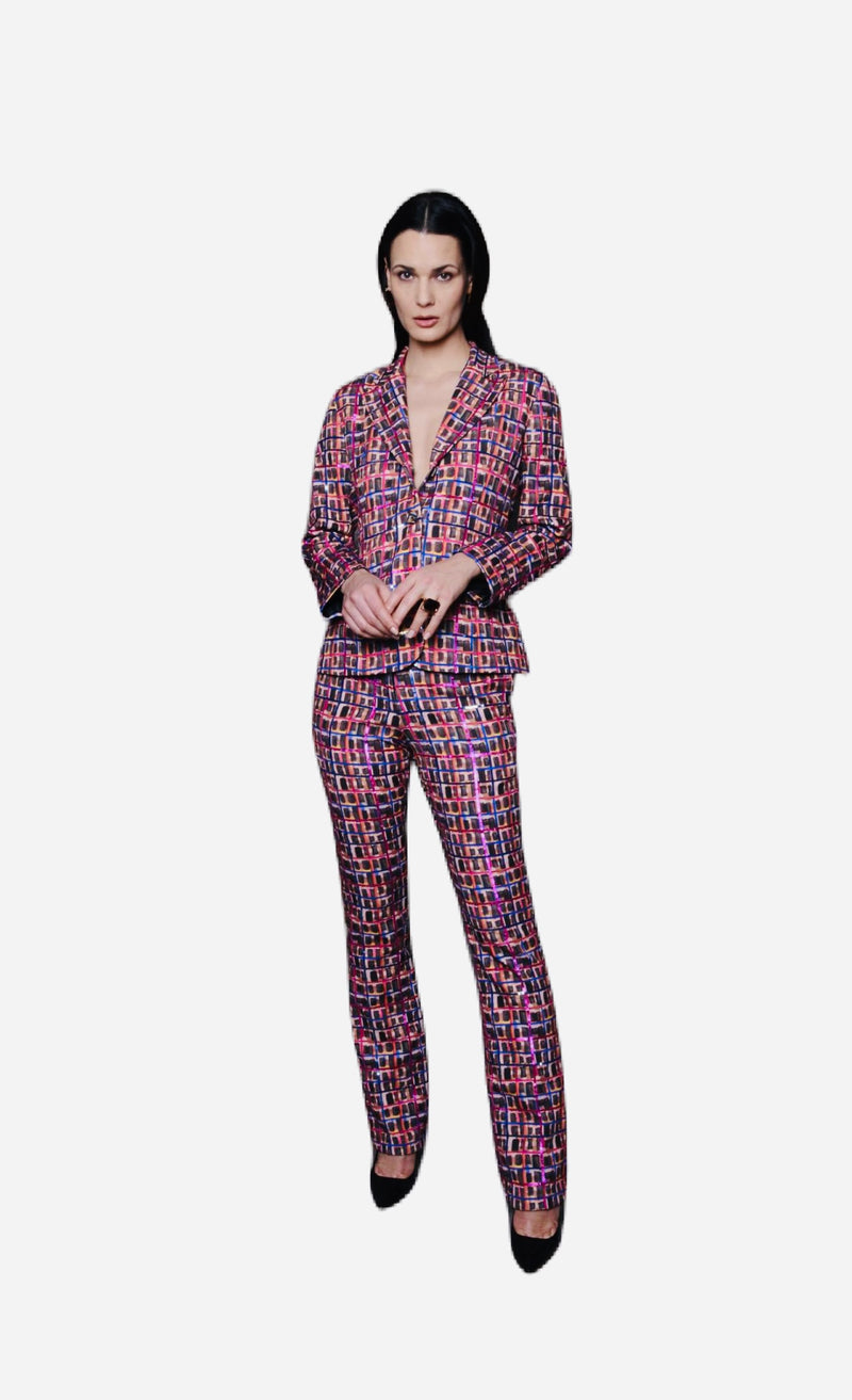 La Fuori Painted Plaid Pant