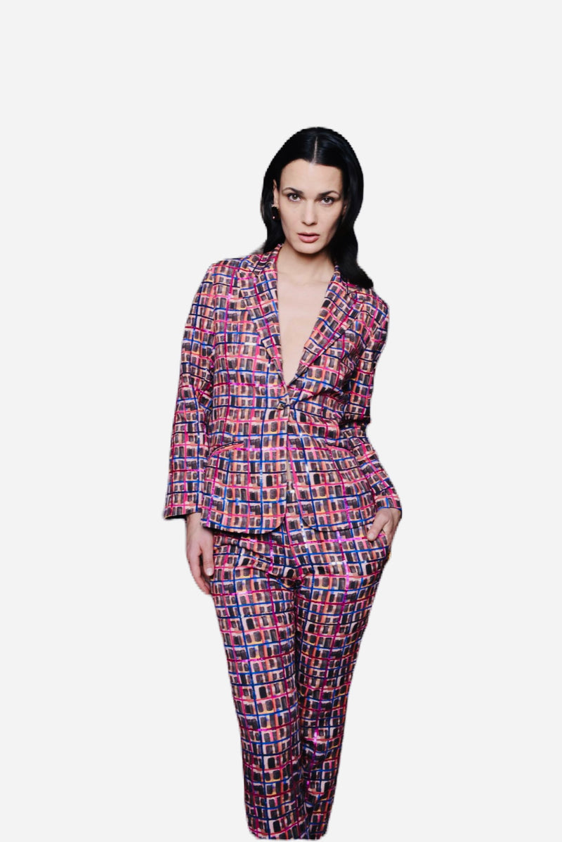 La Fuori Painted Plaid Pant