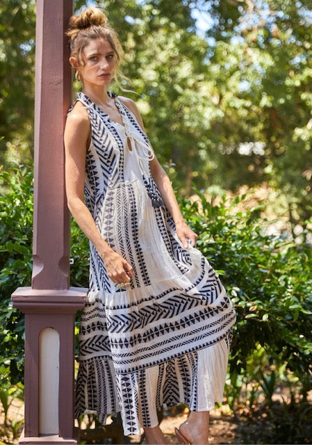 Just Bellina Black Ivory Dress