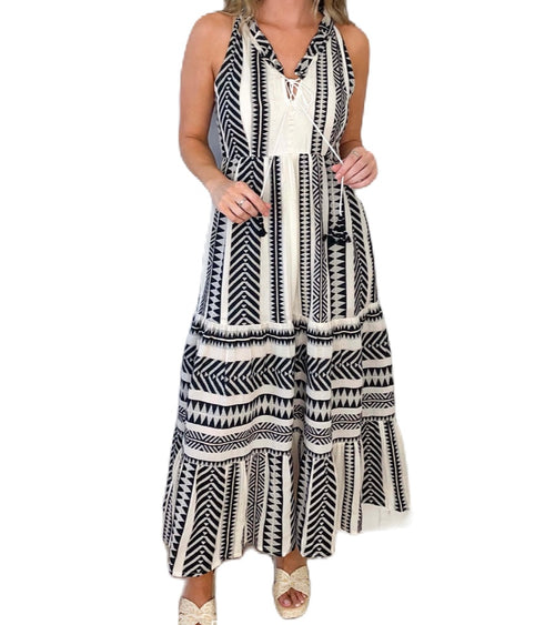 Just Bellina Black Ivory Dress