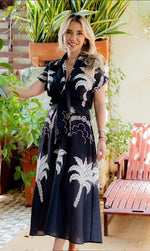 DuoMar Black Palms Knotted Midi