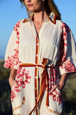 Las Surenas Flower Tiger Tunic Dress