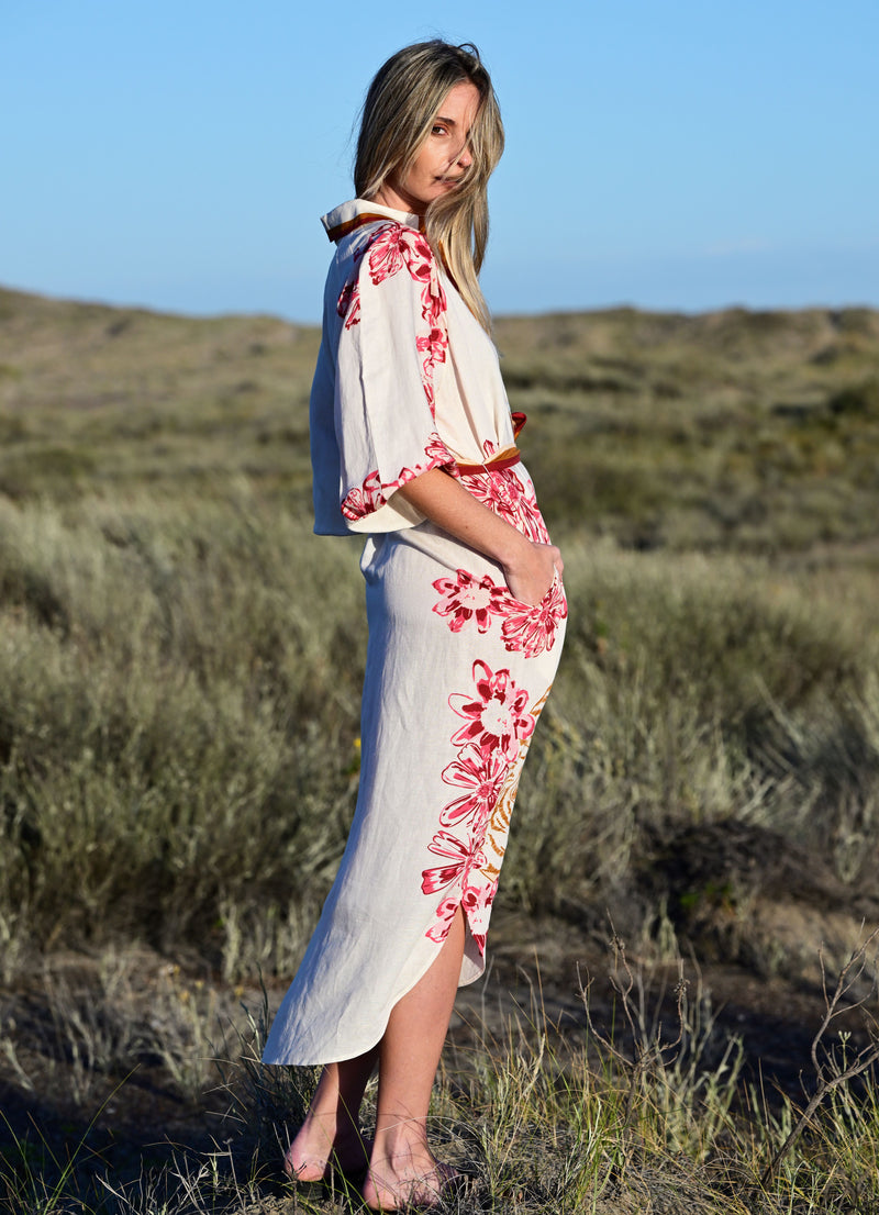 Las Surenas Flower Tiger Tunic Dress