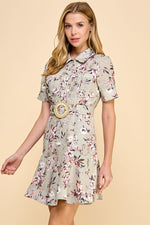 Lavender Floral Print Dress