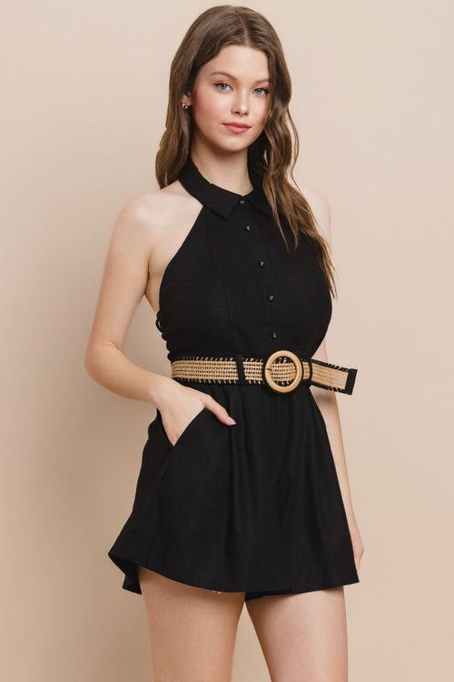 Black Halter Romper
