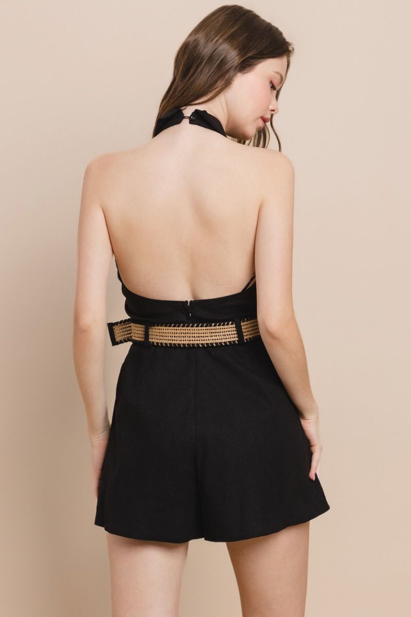 Black Halter Romper
