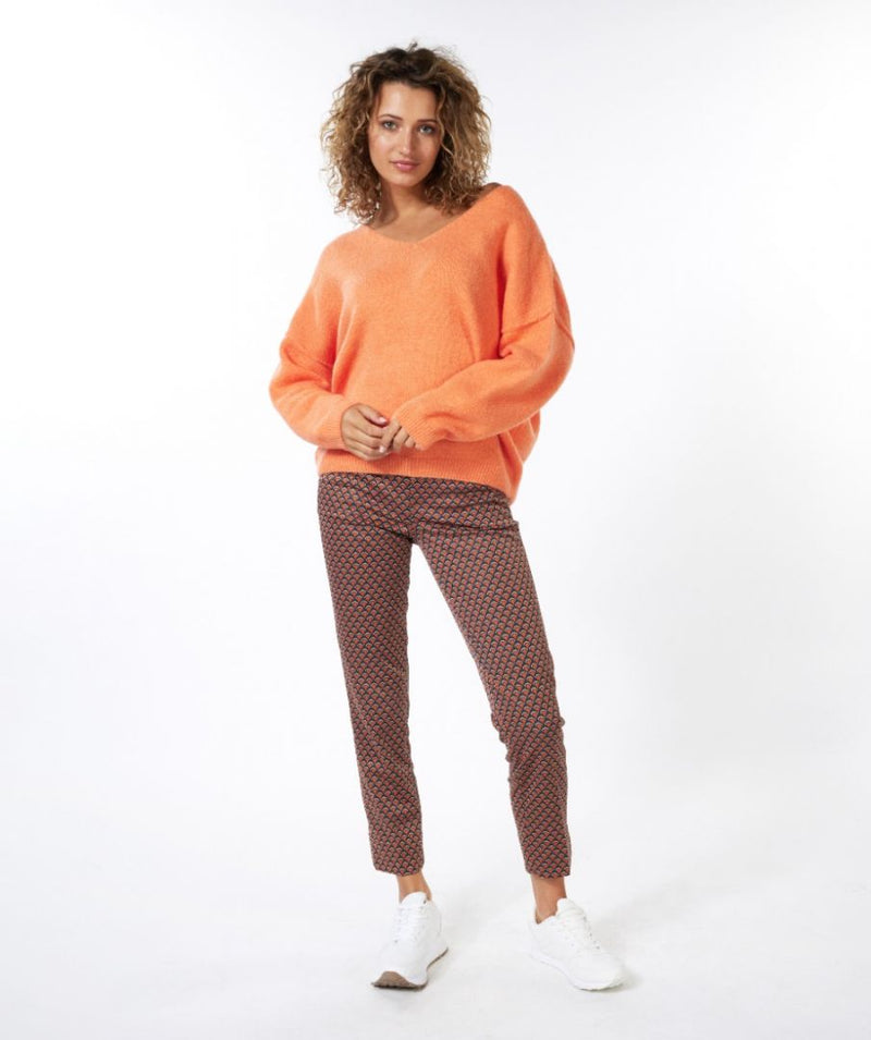 Orange V-Neck Sweater