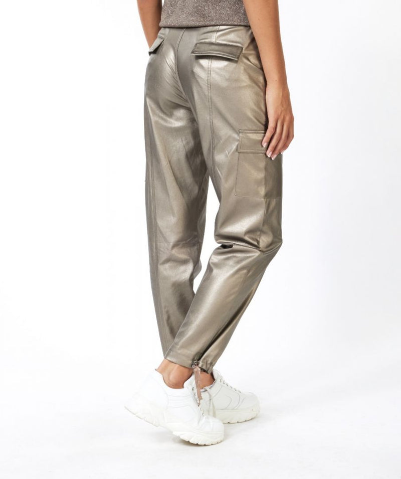 Faux Leather Cargo Trouser