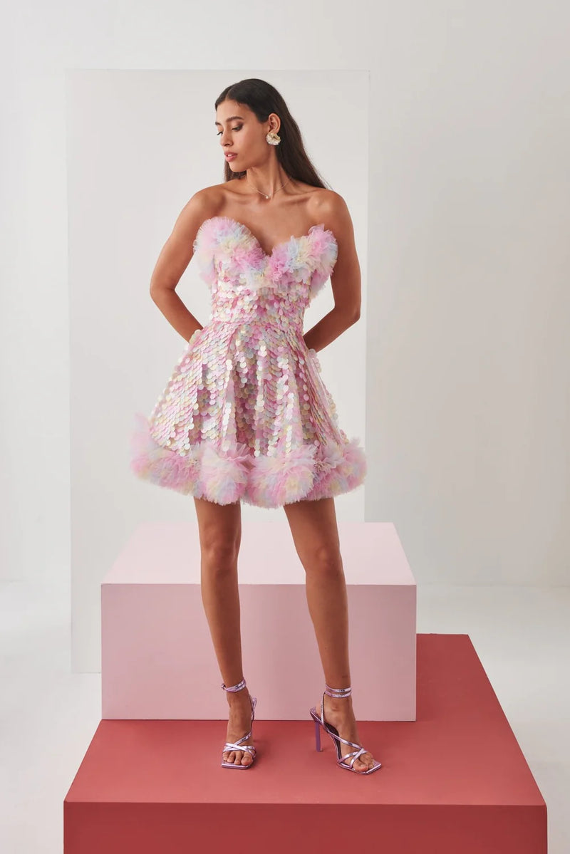 celia b curazao dress pink Pink Curazao Vichy Dress CeliaB Pink / XS