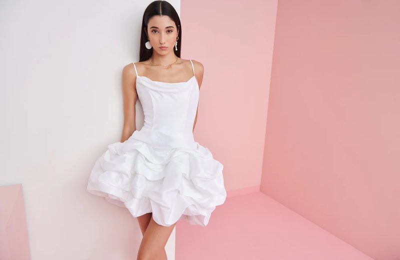 white and neon dress Babine Girls White & Neon Yellow Trim Dress