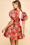 Red Puff Sleeve Dress