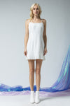 White Pearl Strap Mini Dress