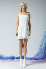 White Pearl Strap Mini Dress