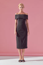 Twisted Off the Shoulder Midi Dress
