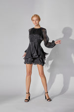 Black Ruffle Mini Dress