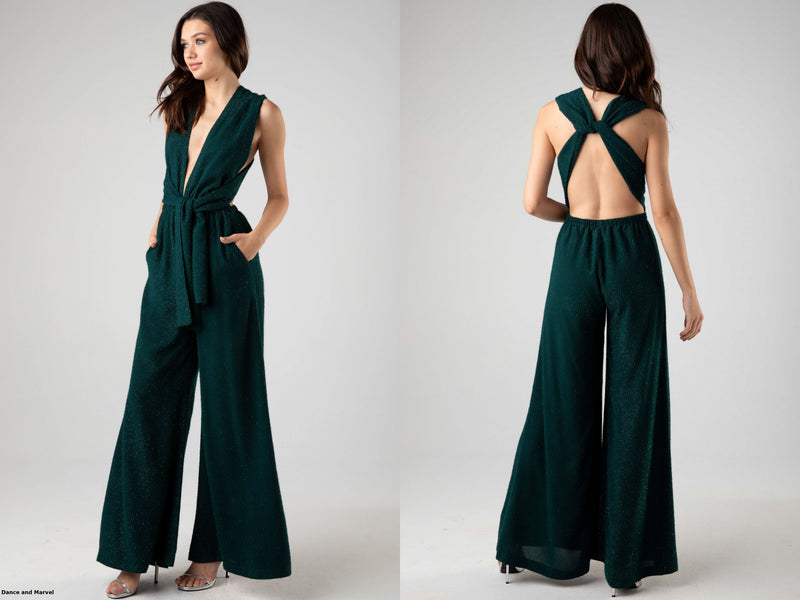 Green Shimmer Jumpsuit