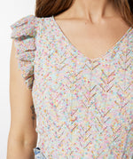 Sleeveless Ruffle Multicolor Top