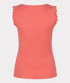 Coral Ribbed Crochet Top