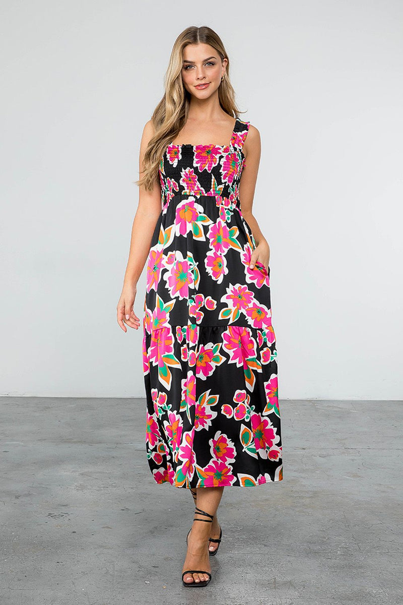 Floral Smocked Maxi Dress