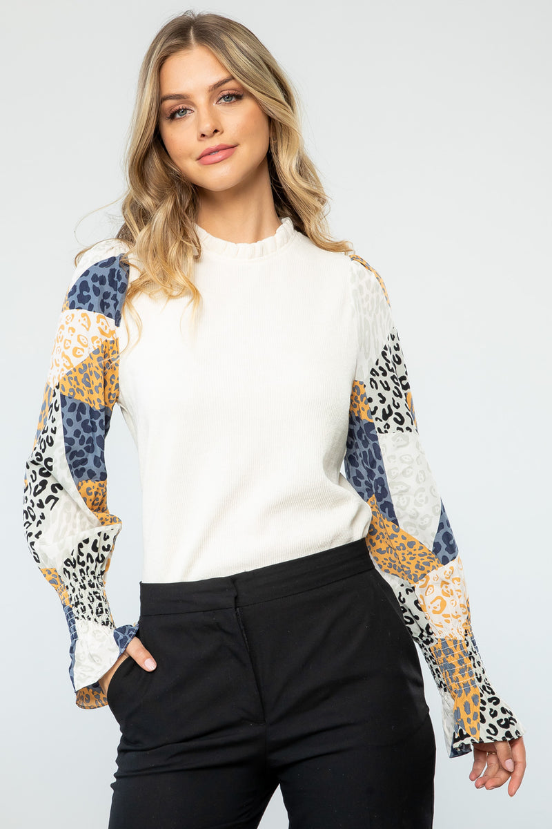 Leopard Sleeve Top