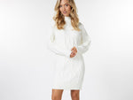 Ivory Cable Knit Sweater Dress
