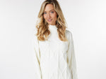 Ivory Cable Knit Sweater Dress