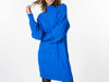 Blue Cable Knit Sweater Dress
