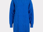Blue Cable Knit Sweater Dress