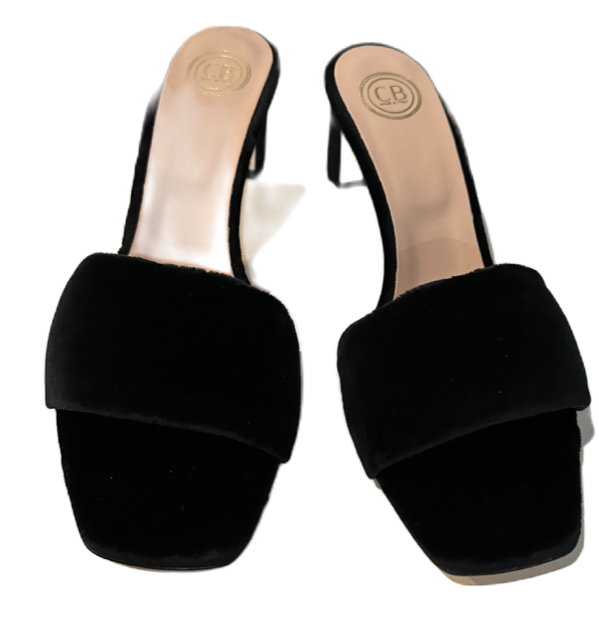 Positano Black Velvet Heel