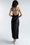 Black Silky Midi Dress