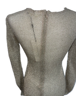 Gold Mesh Long Sleeve Dress