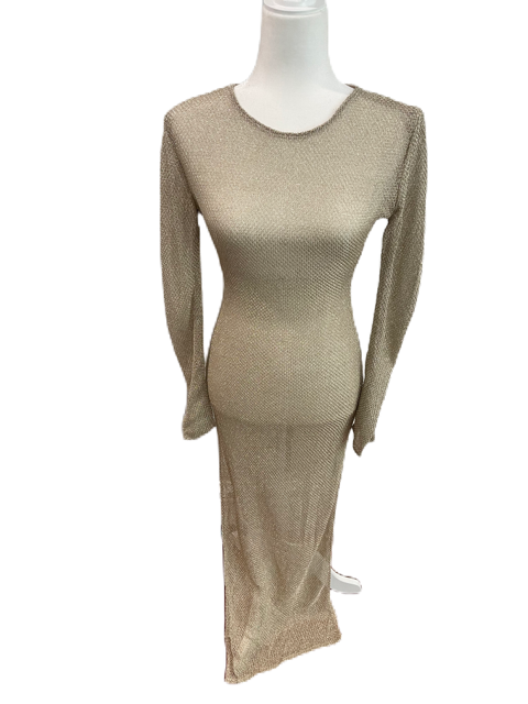 Gold Mesh Long Sleeve Dress Gold Mesh Long Sleeve Dress