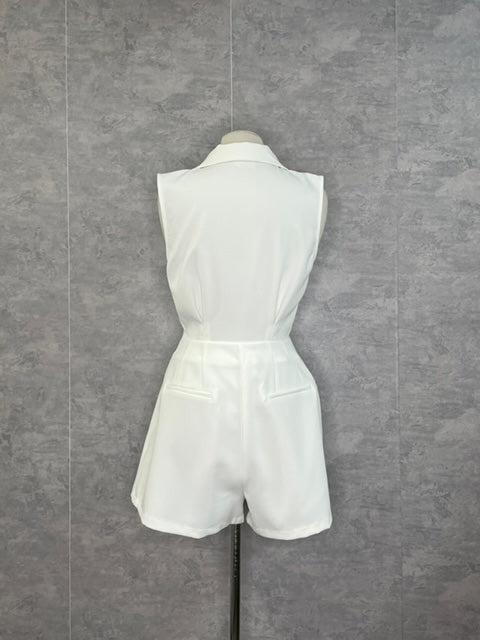 Sleeveless Jacket Romper