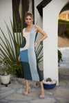 Color Block Texture Maxi Dress