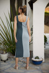 Color Block Texture Maxi Dress