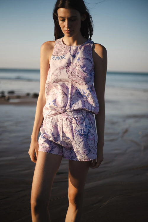 Las Surenas Amor Blue Shorts