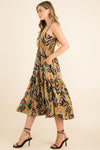 Tiered Print Dress with Pockets