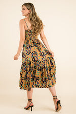 Tiered Print Dress with Pockets