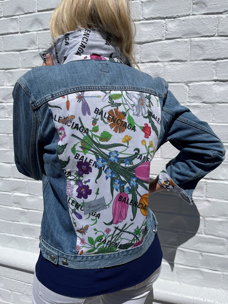 Revivify Denim Jacket Floral