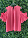 Cold Shoulder Ruffled Top