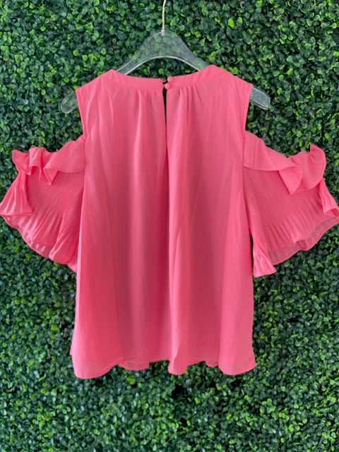 Cold Shoulder Ruffled Top