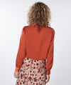 Sateen V-neck Blouse