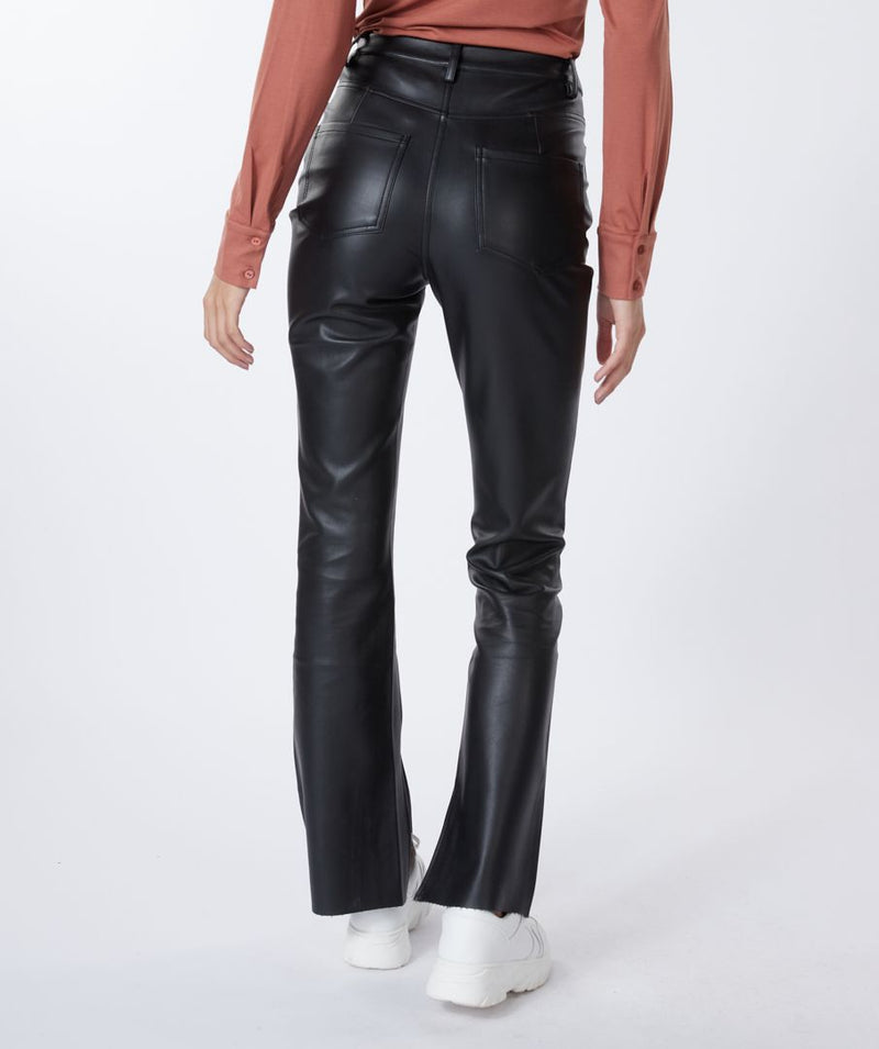 Vegan Leather Flared Split Trouser