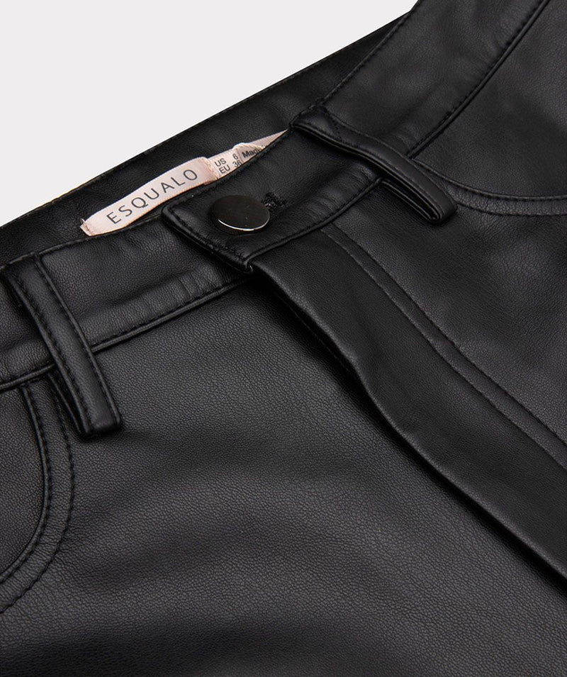 Vegan Leather Flared Split Trouser