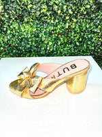 Irina Gold Midi Heels