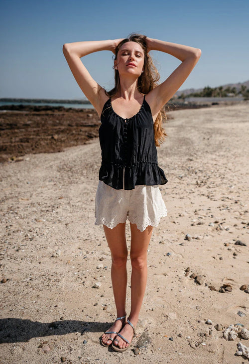 Scarlett Poppies Golden Symphony Linen Shorts