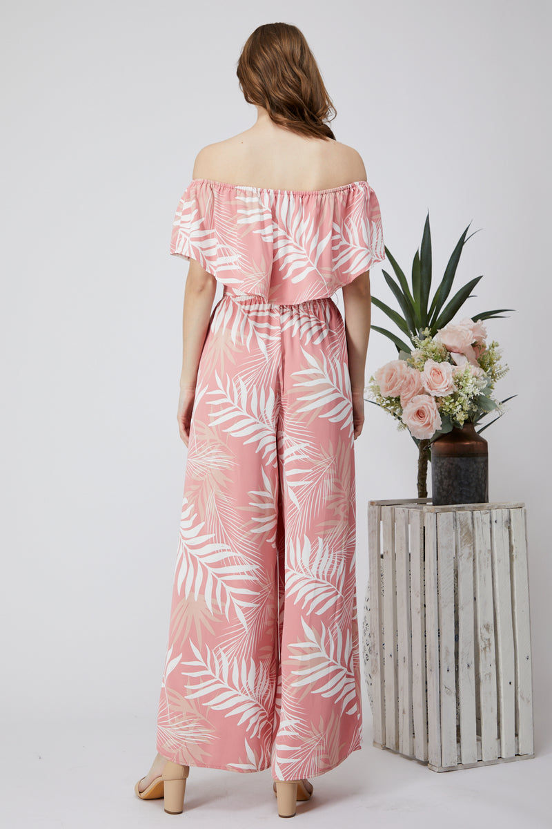 Pink Palm Jumpsuit