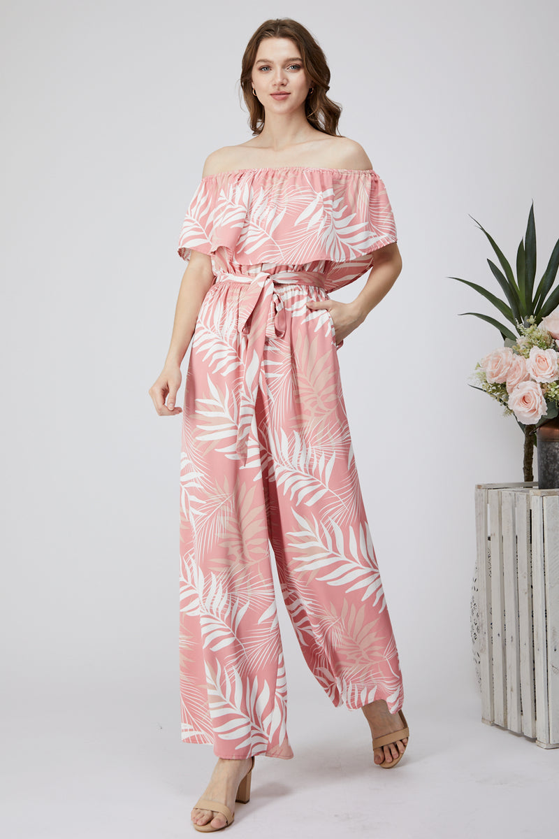 Pink Palm Jumpsuit